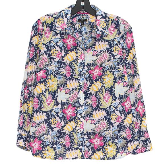 Talbots Womens Top Boho Cottage Preppy Coastal Grandma Floral Small Petite GS - Picture 1 of 5